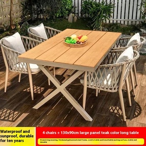 Set da Giardino Nordico per Esterni: Combinazione di Sedie e Tavolo per Terrazza e Balcone di Villa, Arredamento per Spazi Aperti - Product Image 6