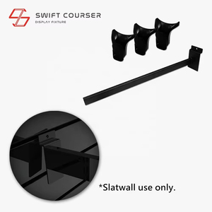 Support de rangement pour clubs de golf en métal en forme de L, avec crochets, revêtement poudré, 4 étagères, pour garage, atelier, vitrine, montage sur mur à lattes - Product Image 3