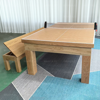 Mesa de billar convertible de madera Wanyaju personalizada de 7, 8 o 9 pies con pizarra, mesa de comedor interior y almacenamiento, mesa de billar económica para el hogar