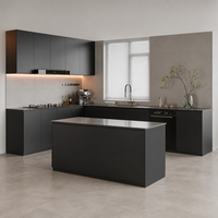 Îlot de cuisine et salle à manger intégrés de luxe moderne, mobilier sur mesure pour toute la maison, idéal pour la rénovation résidentielle et les projets immobiliers