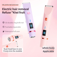 Épilateur Électronique Personnalisé ABS Double Tête pour Femme, Tondeuse Bikini en Forme de R IPX7, Écran LED, 400 mAh, pour Corps Entier