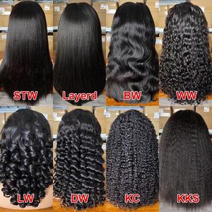 Peluca con malla frontal HD de pelo indio crudo, peluca de encaje completo sin pegamento alineado con cutícula virgen, peluca con malla frontal para mujeres negras - Product Image 4