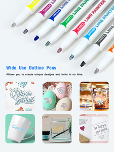 8/12 Màu Sắc Shands Đôi Dòng Phác Thảo Đánh Dấu Kẹo Màu Huỳnh Quang Đánh Dấu Thiết Lập Kim Loại Long Lanh Tô Màu Dòng Họa Sĩ - Product Image 3