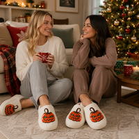 Chaussons d'hôtel doux et chauds en peluche, légers et confortables, à motif de dessin animé de Noël, pour femmes et hommes, pour l'intérieur, automne-hiver