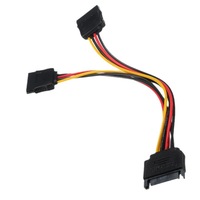 Kabel Daya SATA 1 ke 2 Kabel Pemisah 15PIN dengan Isolasi PVC Berperingkat IP67 untuk PC Desktop dan Hard Drive