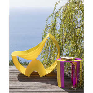 Taburete Anacapri de diseño italiano, impreso en 3D, PLA, personalizable, de lujo, amarillo brillante, estriado para uso en interiores, fabricado en Italia - Product Image 5