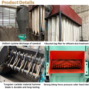 Triturador de Martelo para Resíduos de Madeira Doméstico de Baixo Preço 37kw 1000-1200kg/h Pode Triturar Diretamente em Serragem Triturador de Serragem - Product Image 4
