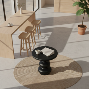 Table d'appoint sculpturale en obsidienne de style ferme antique, mobilier de salon contemporain durable au design élégant - Product Image 3