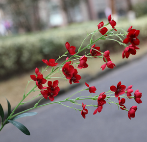 Fleur artificielle en soie <span class=keywords><strong>de</strong></span> lys du val, orchidée Keiskei, fleur décorative <span class=keywords><strong>de</strong></span> mariage, blanche, vente en gros - Product Image 4