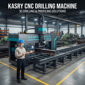 เครื่องเจาะรู 3 มิติ ควบคุมด้วย PLC สำหรับงานอุตสาหกรรม ระบบเจาะรูอัตโนมัติความเร็วสูงสำหรับโครงสร้างเหล็กเอชบีม พร้อมมอเตอร์เกียร์ - Product Image 3