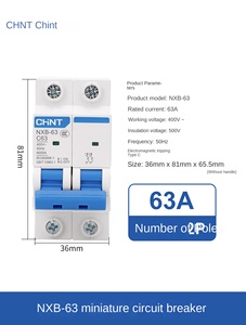Disjoncteur CHINT NXB-32/63 1P 2P 3P 4P 400V 6 KA <span class=keywords><strong>Courbe</strong></span> BCD <span class=keywords><strong>D</strong></span>/C/B Fabriqué en Chine continentale - Product Image 3