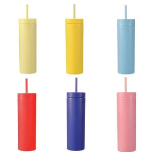 Plain Matte Colored 480ml Stainless Steel <b>Double</b> <b>Wall</b> Vacuum Thermal Insulation Eco-Friendly Boiling Water Safe Skinny Tumbler - Product Image 4