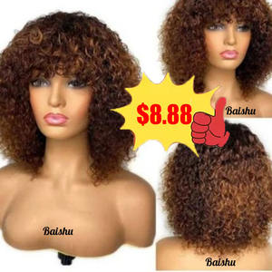 Perruques africaines courtes bouclées pour femmes Offre Spéciale bon marché avec une <span class=keywords><strong>coiffure</strong></span> explosive moelleuse et douce pour femmes noires en stock - Product Image 1