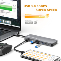 14 En 1 Dual para HDMI VGA RJ45 LAN 4K USB 3,0 5Gbps Estación de acoplamiento USB C Hub Adaptador multipuerto para productos de base Macbook Pro