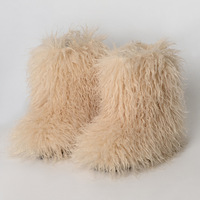 Laine Y2K hiver en peluche fourrure mongole bottes femmes hiver cheville et chaussons bottes Imitation fourrure fourrure bottes de neige