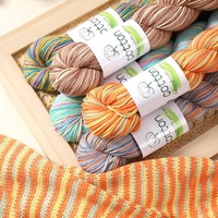 High Quality Super Soft 4ply 50g 100% Cotton Mixed Color Fancy Hand Knitting Yarn