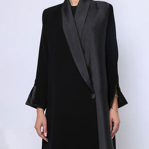 Giacca Musulmana Nera di Alta Qualità, Stile <span class=keywords><strong>Cappotto</strong></span> Lungo, Design Abaya Personalizzato, <span class=keywords><strong>Cappotto</strong></span> Abaya <span class=keywords><strong>Turco</strong></span> per Donne Musulmane - Product Image 2
