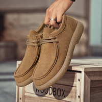 Chaussures décontractées en daim vintage pour hommes, semelle épaisse absorbant les chocs, style confortable pour la marche, livraison directe d'usine