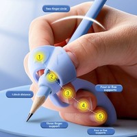 Ensemble de crayons correcteurs à cinq doigts pour débutants, guide pour les élèves de maternelle et d'école primaire, capuchons de crayons pour enfants