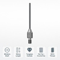 Sonde à pointe plate en carbure de tungstène SD0.8X30mm, filetage M2.5, stylet de mesure de précision pour indicateur à cadran, pièce de rechange pour micromètre