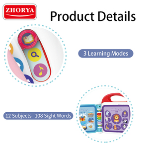 Zhorya 108 mots anglais écran tactile livres de lecture électroniques anglais <span class=keywords><strong>machine</strong></span> d'apprentissage pour enfant - Product Image 3
