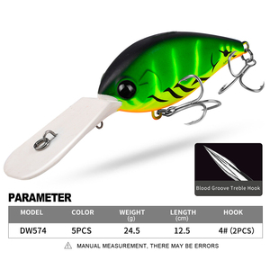 Señuelos de Pesca Crank de 12.5cm y 24.5g, Señuelo Duro con Ojos 3D, 5 Colores, Señuelos Artificiales Biónicos, Señuelo Flotante de Superficie - Product Image 2