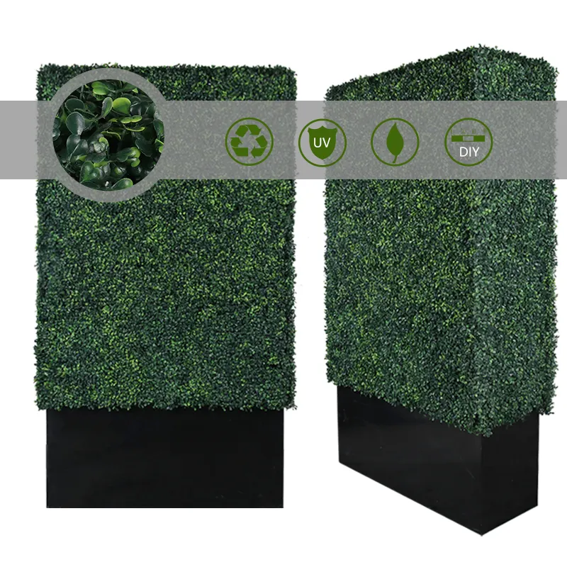 Sistema de macetero de plástico de alta calidad, muro de hierba verde Artificial, seto de boj para jardín Vertical al aire libre