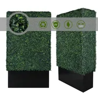 Penanam Sistem Plastik Berkualitas Tinggi Pagar Kayu Kotak Dinding Rumput Hijau Buatan untuk Taman Vertikal Luar Ruangan