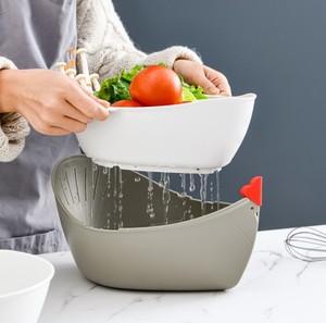 मुर्गा शैली डामर टोकरी बहु-समारोह कोलंडर सब्जी फल कोलंडर - Product Image 3