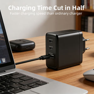 Chargeur rapide AWELL 100W GaN 3 ports PD3.0/QC3.0 Adaptateur mural magnétique pour ordinateur portable, tablette, smartphone - Product Image 3