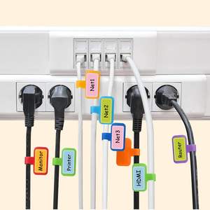 50-mảnh đa màu tự dính cho Velcro Móc & vòng lặp băng dễ dàng quản lý dây cáp & nhận dạng cáp nhãn - Product Image 4