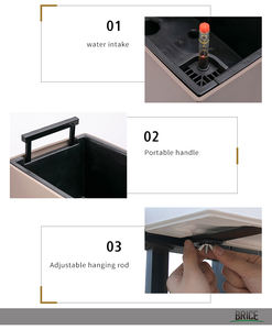 BRICE Pots de jardin suspendus, pots carrés auto-arrosants pour plantes d'intérieur, bac à jardin surélevé en PVC vinyle plastique - Product Image 5