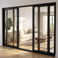 Puerta Corredera de Vidrio Templado de Doble Acristalamiento, Impermeable, con Marco de Aluminio con Rotura de Puente Térmico, Moderna, para Interiores, con Certificación CE, Marca Rolansini