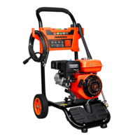 Pompe à jet de lavage à essence portable 2610 PSI, 160 bars, avec roues et poignée pour le nettoyage des surfaces de jardin, de patio et de sols