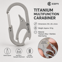 Porte-clés de voiture léger en alliage de titane, portable, pour l'extérieur, l'alpinisme, ouvre-bouteille multifonction EDC