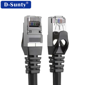 สายแพทช์ OEM Cat6 BC 26AWG 4 คู่ สายเชื่อมต่อ Cat 6a S/FTP RJ45 สายอีเธอร์เน็ต Cat6a 8P8C ROHS สีดำ 3ม. 10ม. 20ม. สายเคเบิลเครือข่าย - Product Image 4