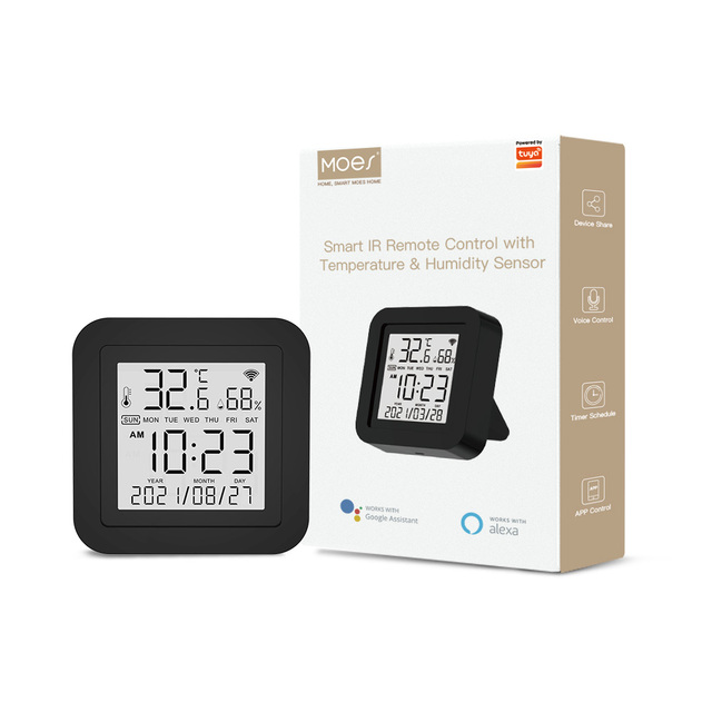 Tuya Wi-Fi Smart IR Remote Control with Temperature and Humidity Sensor for Air Conditioner TV AC Works with Alexa,Google Home