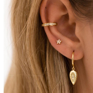 ROXI - Pendientes de Clip con Forma de Diamante Geométrico Minimalista, Sin Perforación, para Mujer - Product Image 3