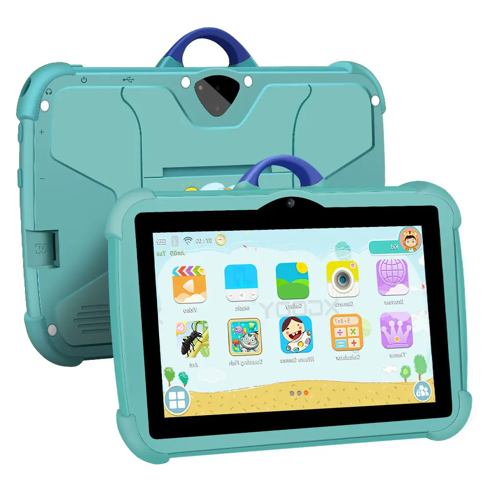 Tablet ekspor komputer 7 inci anak-anak, Tablet Pc Android 7.1, panel datar tahan jatuh dan tahan ledakan, tab otak listrik