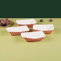 Plateau en papier kraft directement de l'usine avec design pliable et compartiment à sauce pour hot-dogs, frites et ailes de poulet