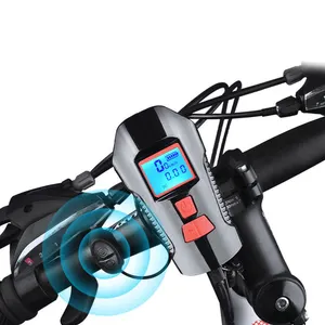 Howlighting Bike Handlebar Accessories Usb Speed Meter Charging Bicycle Led Front Light Bike Light For Night Riding With Horn