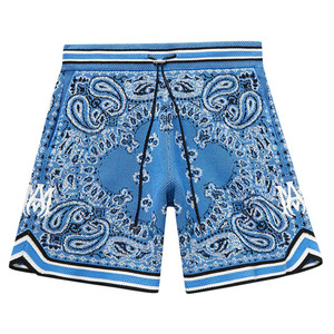 Bandana Shorts Boxiang Garment OEM Custom Logo Digital Sublimation Print Bandana Jacquard Cotton Jogger Running Summer Drawstring Men's Shorts