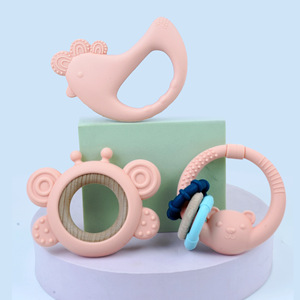 Bracelet de dentition en silicone pour bébé, 74x72x18mm, forme d'animal de dessin animé, jouet de dentition unisexe pour nourrissons de 0 à 24 mois - Product Image 2