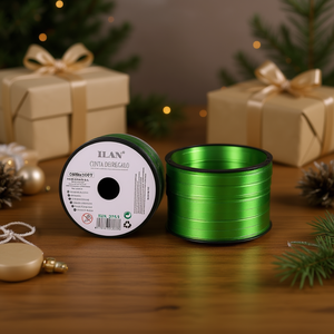 Ilan Gift <b>Ribbon</b> 5Mm X 100Y Metalized Green For Packaging - Product Image 2