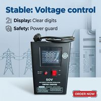 Stabilisateur de tension monophasé TMP 2000VA AC à montage mural Miniwatt SVC de type relais, 90-280V, affichage LED, régulateur de tension automatique