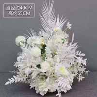 Guirlande de fleurs artificielles en soie pour mariage, couronne de feuilles d'eucalyptus vertes, centre de table, arrangement floral pour la scène en T