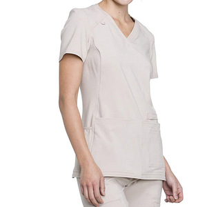 Uniformes Médicos de Talla Grande, Ecológicos, Ajustados, Elásticos, de Spandex/Poliéster, Uniformes de Enfermera, Tela Tejida, Uniforme de Hospital - Product Image 3