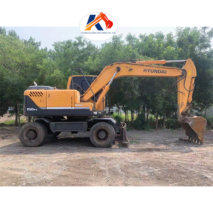 Excavatrice sur pneus Hyundai R150W-9 d'occasion de 15 tonnes pour travaux municipaux, faible nombre d'heures, 210w 150w-7 - Product Image 1