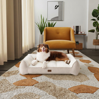 Coussin orthopédique d'été pour chien, épais, imperméable, avec housse amovible, forme carrée, en peluche douce Sherpa, pour petits animaux et chats