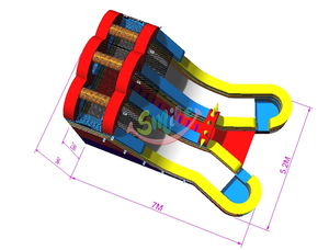 Thương mại Nhà máy tốt Giá Hot bán ngoài trời đơn giản dân cư Inflatable đôi Lane trượt nước trượt với hai hồ bơi - Product Image 4